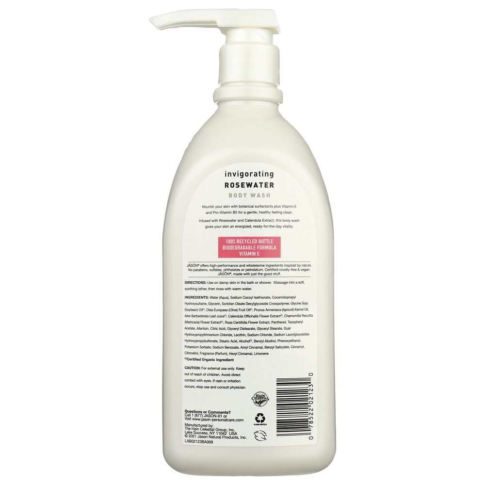 JASON: Body Wash Invigorating Rosewater, 30 oz