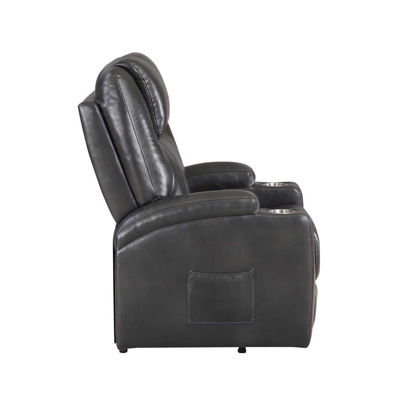 Gunmetal Leather Aire Recliner with Power Lift & Massage