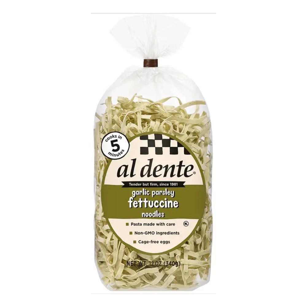 AL DENTE: Garlic Parsley Fettuccine Noodles, 12 oz
