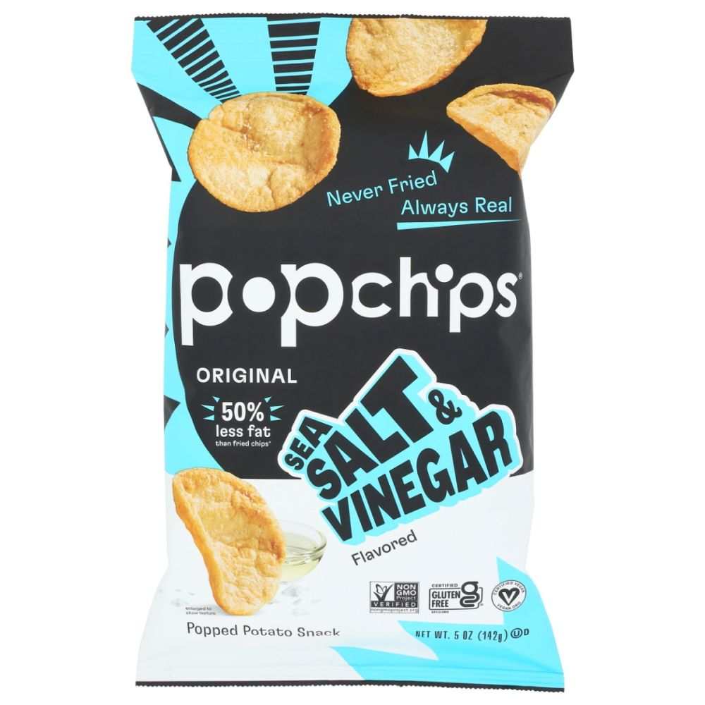 POPCHIPS: Chip Sea Salt & Vinegar - Crunchy, Zesty & Tasty Snacks 5oz