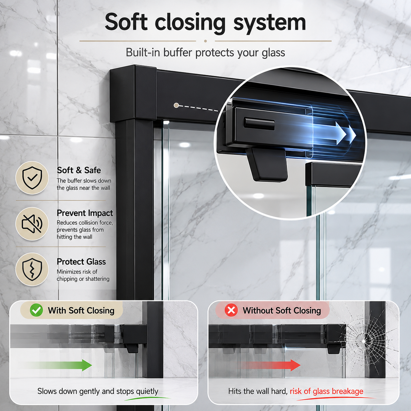 60 in. W x 72 in. H Sliding Shower Door