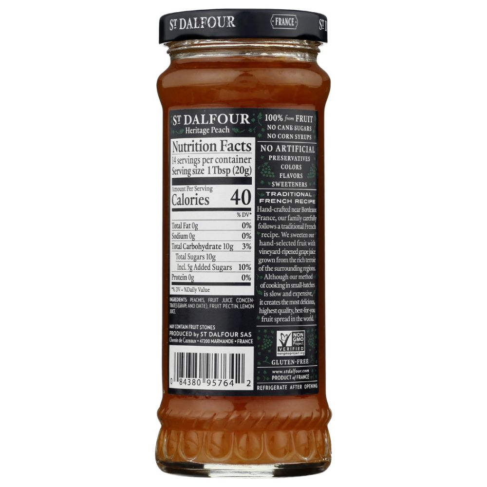 ST DALFOUR: All Natural Fruit Spread Golden Peach, 10 oz