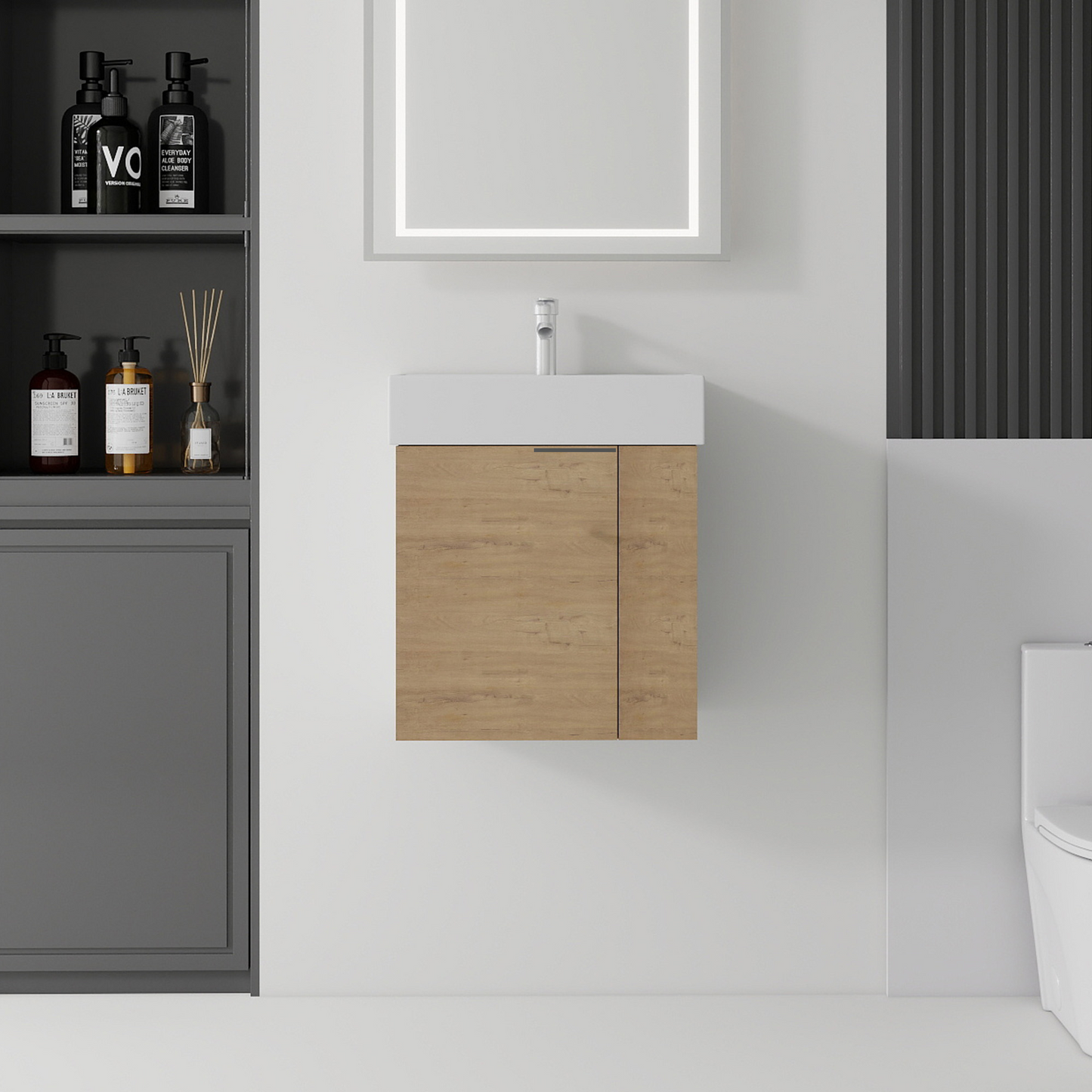 21.6" Floating Bathroom Vanity Combo