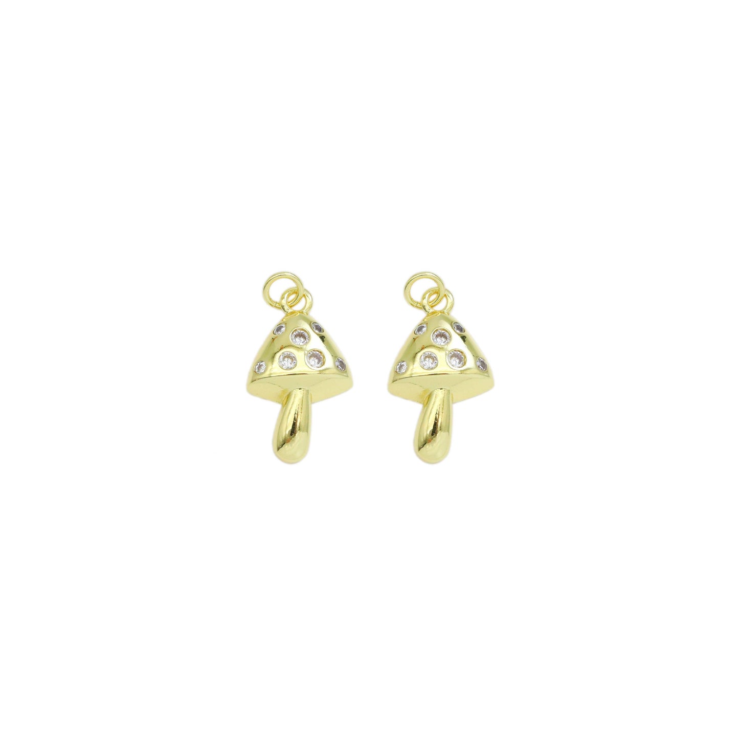 CZ Mushroom Gold Charm, Sku#LK913