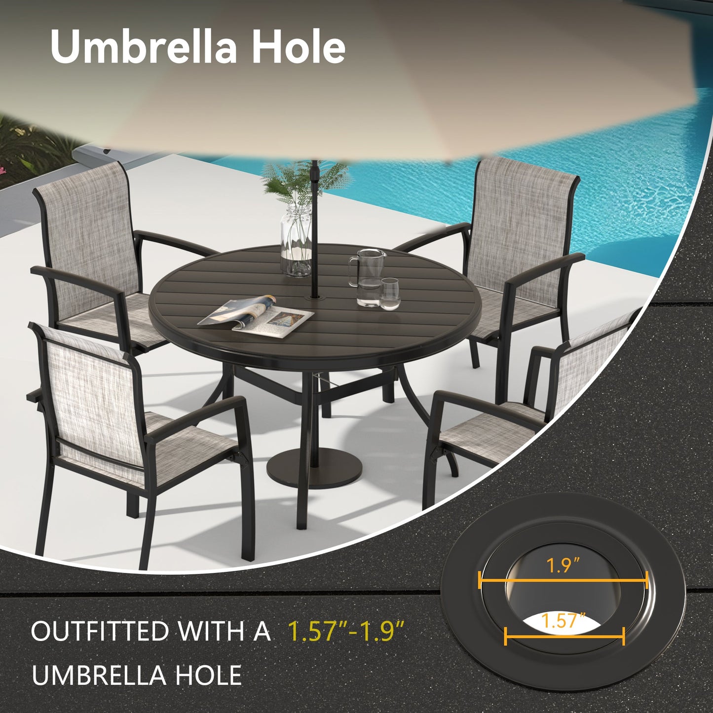 5 Pieces Outdoor Patio Dining Set