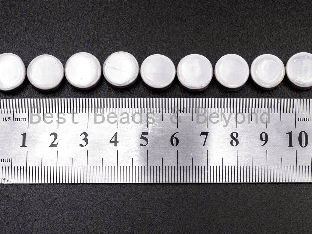 Gray  Natural Mother of Pearl beads,12x5mm Pearl Coin beads, Loose Coin Smooth Pearl Shell Beads, 16inch strand, SKU#T79