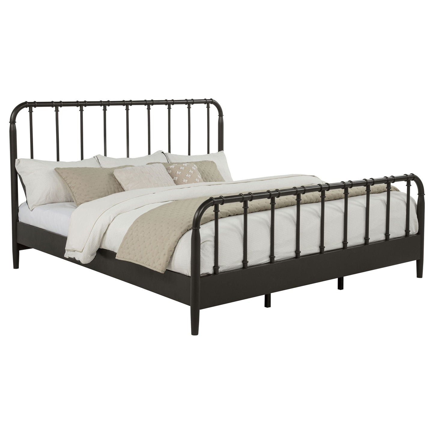 Rocco All Wood Water Pipe Open Frame Eastern King Bed Dark Bronze