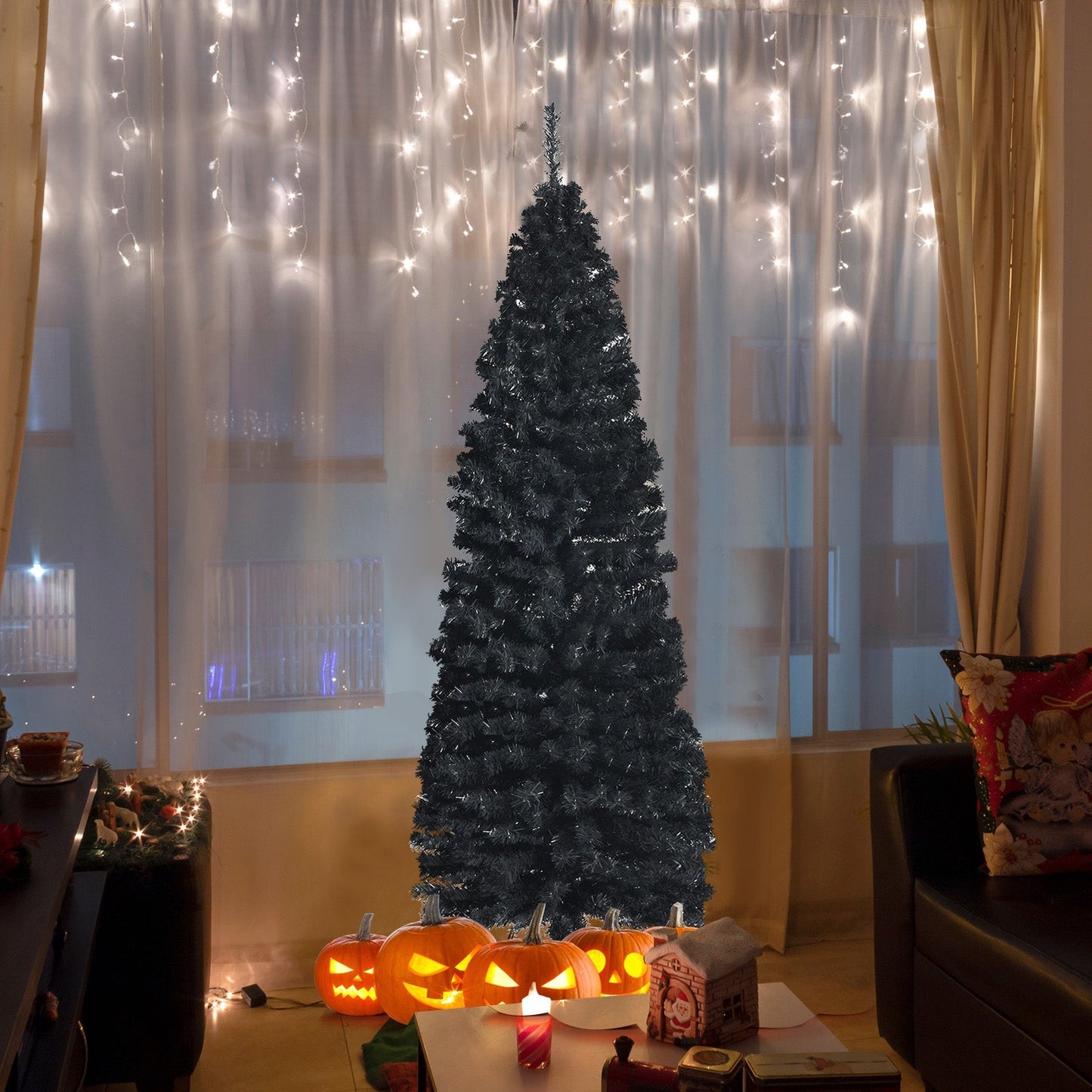 6 Feet Unlit Pencil Slim Tree Artificial Christmas Tree