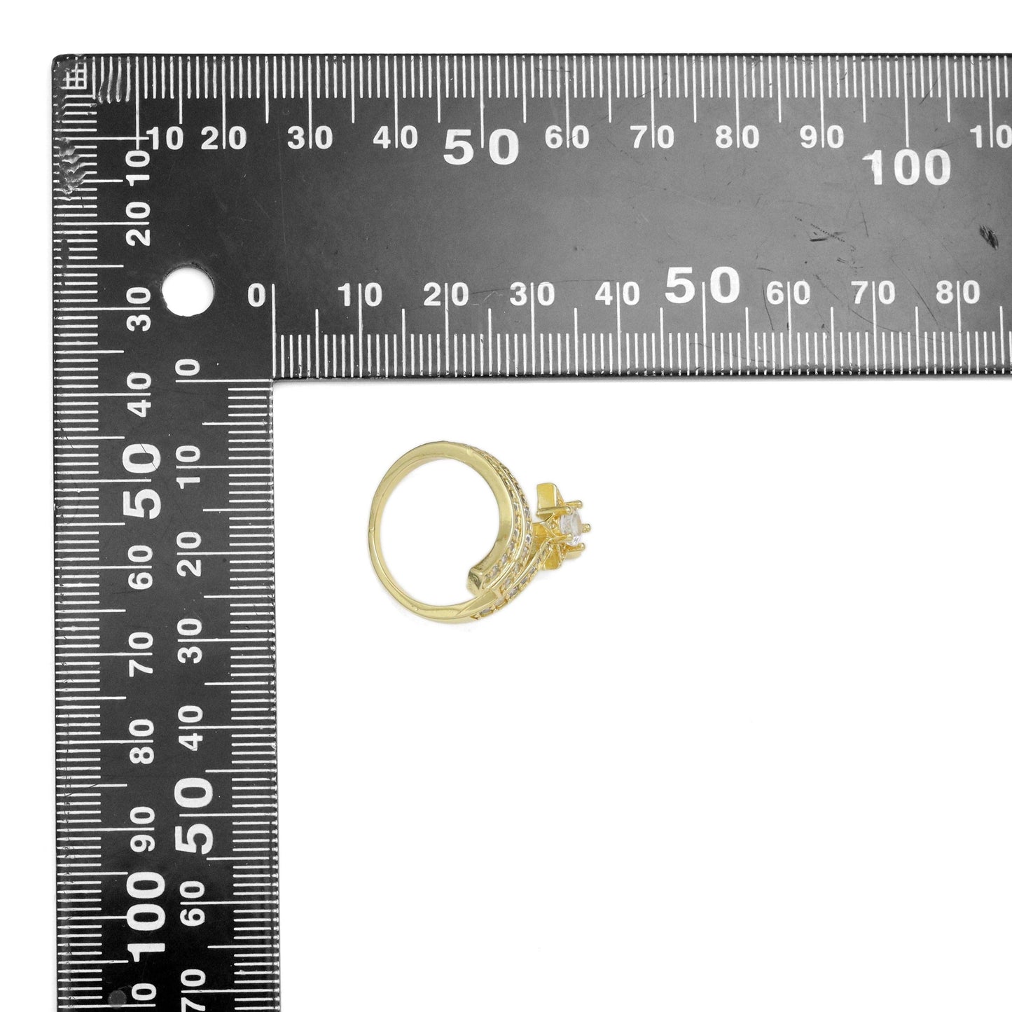 Gold Clear CZ Star Wrap Adjustable Ring, Sku#LK948