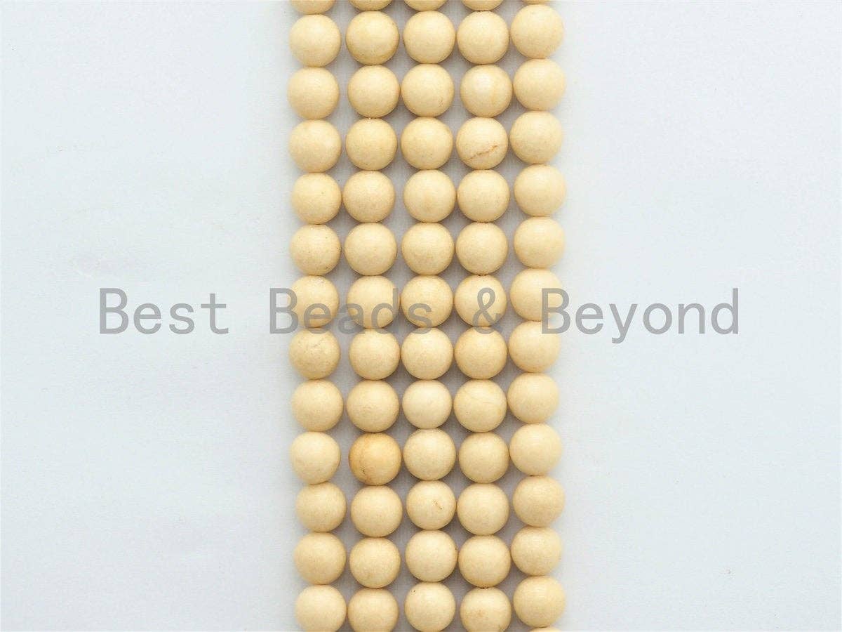 High Quality Wood Agate Beads, 6mm/8mm/10mm /12mm Cream Round Smooth Agate Beads,Loose Wood Agate Beads, 15.5inch strand, SKU#U423