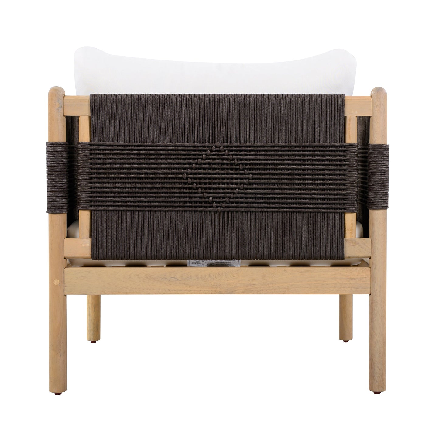 Outdoor Acacia Wood Club Chair with Diamond Rope Weave & Cushions