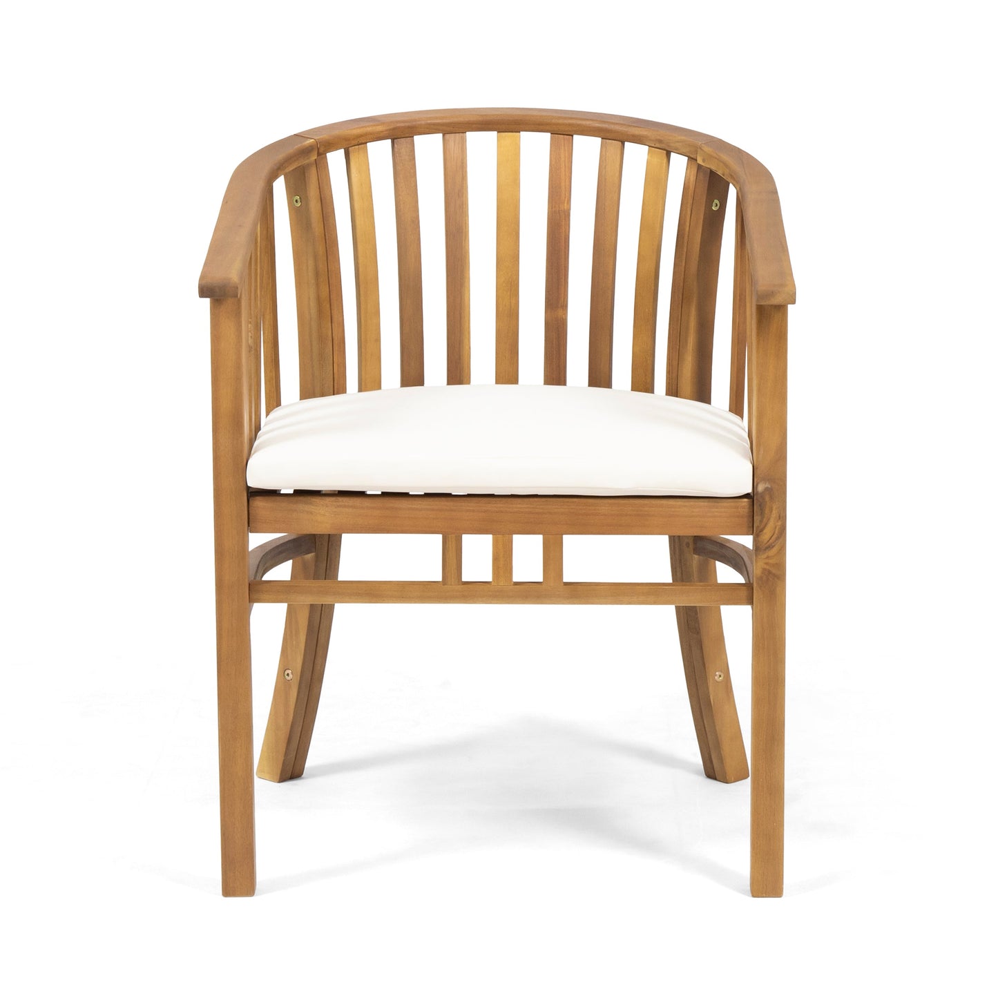 Outdoor Wooden Dining Chairs With Cushions, Set of 2