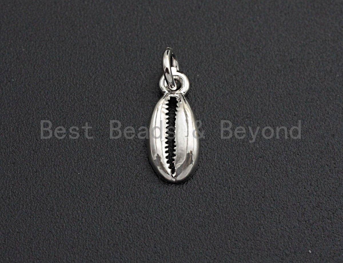 Oval Shell Shaped Pendant/Charm, Cubic Zirconia Pendant Charm,6x13mm,sku#Z562