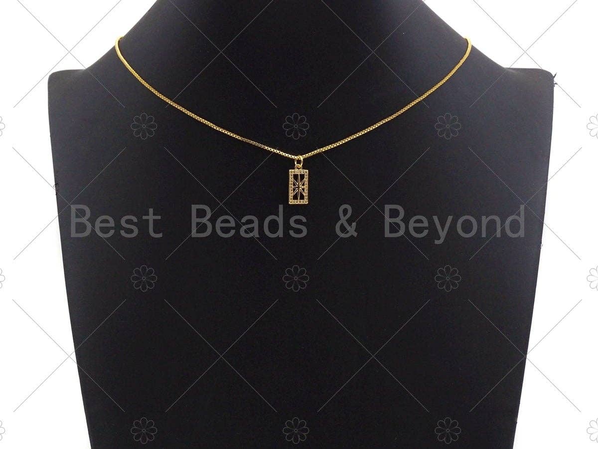 Shiny Gold Rectangle Dog Tag Charms, Dainty Charms, Star/Moon/Cross/Hamsa/Heart/Lock Pendant, Gold rectangle Charm,  7x15mm, Sku#LK115