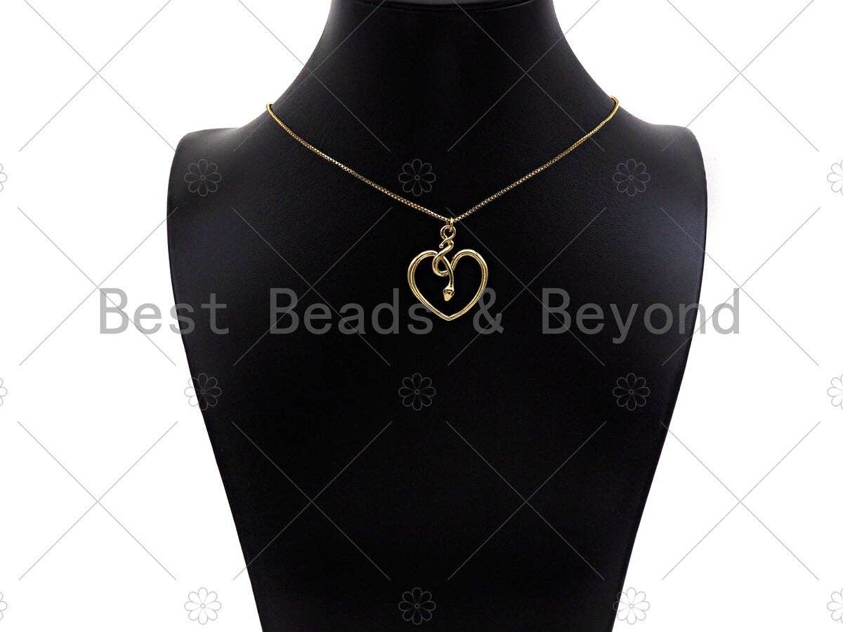 Snake Heart Shape Pendant/Charm,Cubic Zirconia Pave Snake Eye, Snake Heart Necklace Bracelet Charm Pendant,25x30mm, Sku#L469