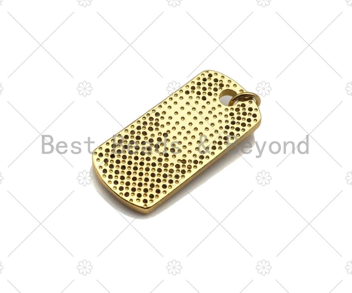 CZ Micro Pave Skeleton Hands On Rectangle Shape Pendant, LK177