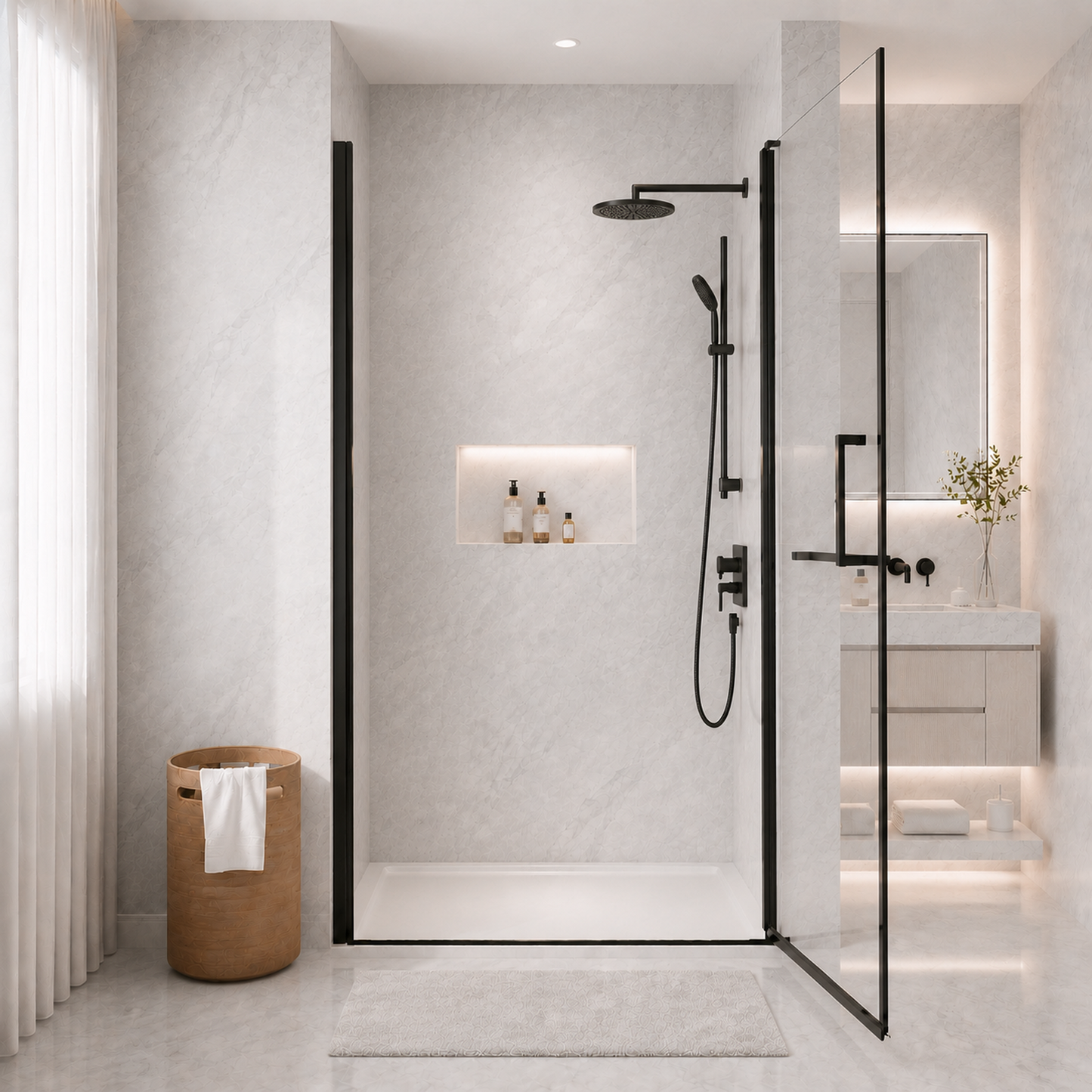 34" -35.2''x 72" Semi-Frameless Pivot Shower Door