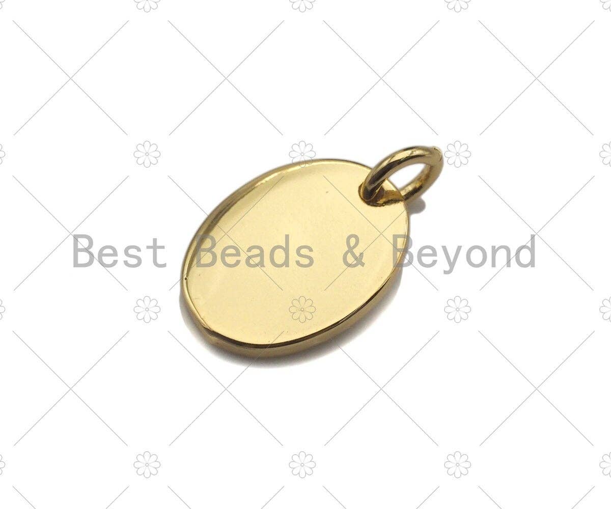 White Enamel Cresent Moon On Oval Pendant,sku#Z1236