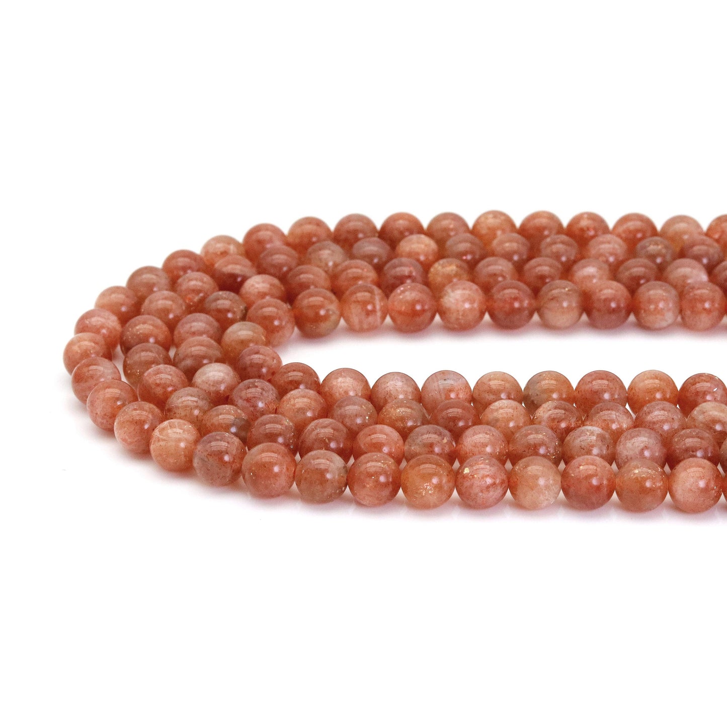 Genuine Golden Sunstone Round Smooth Beads, Sku#U1813