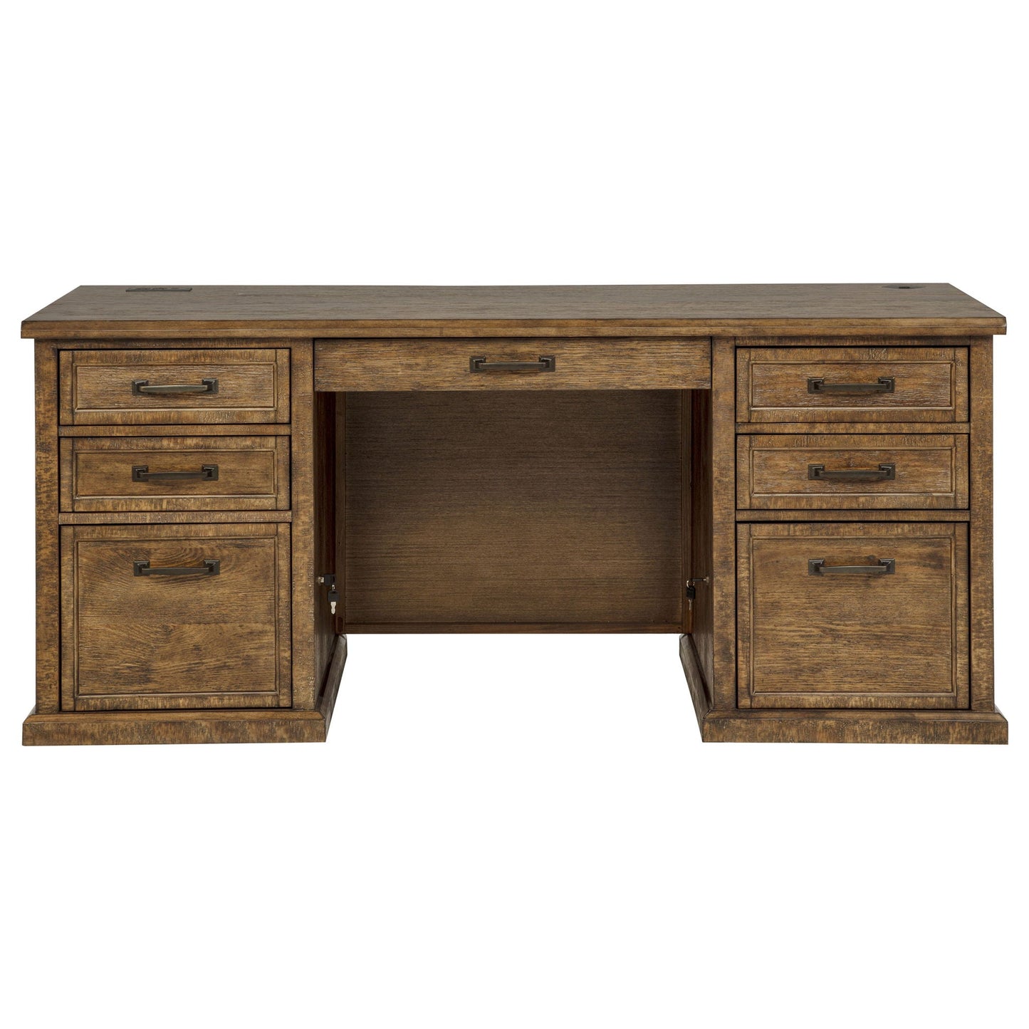 Altidore 68-inch 7-drawer Executive Home Office Desk Distressed Brown