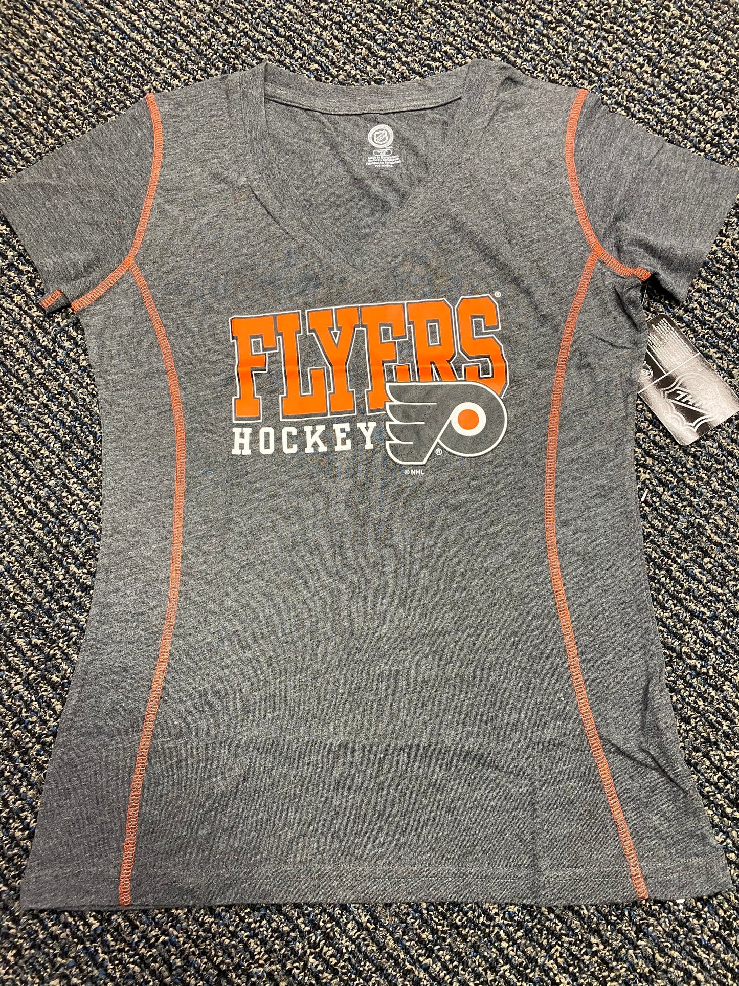 NHL Philadelphia Flyers Womens Poly V-Neck Tee, Small