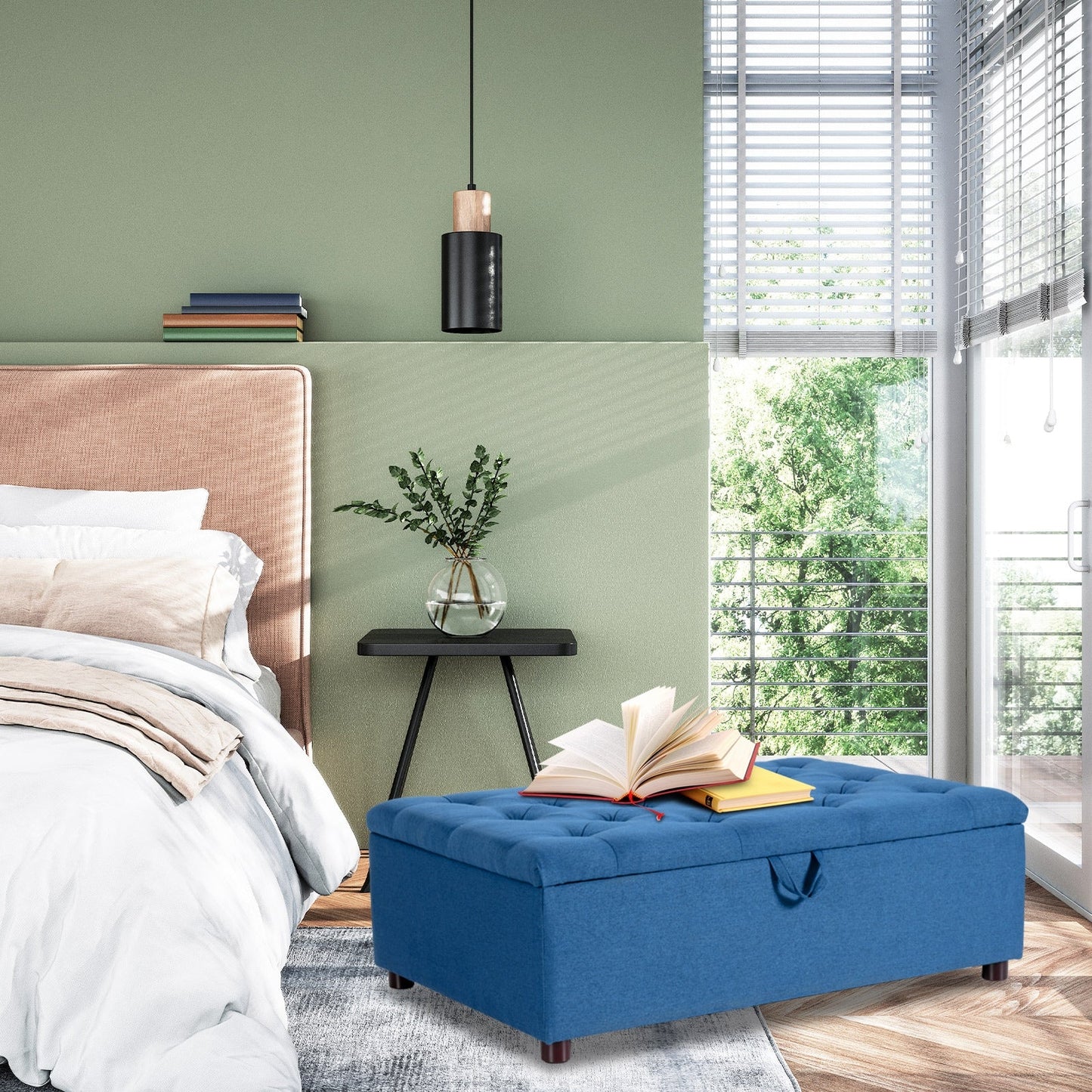 Folding Ottoman Sleeper Bed with Mattress for Guest Bed and Office Nap