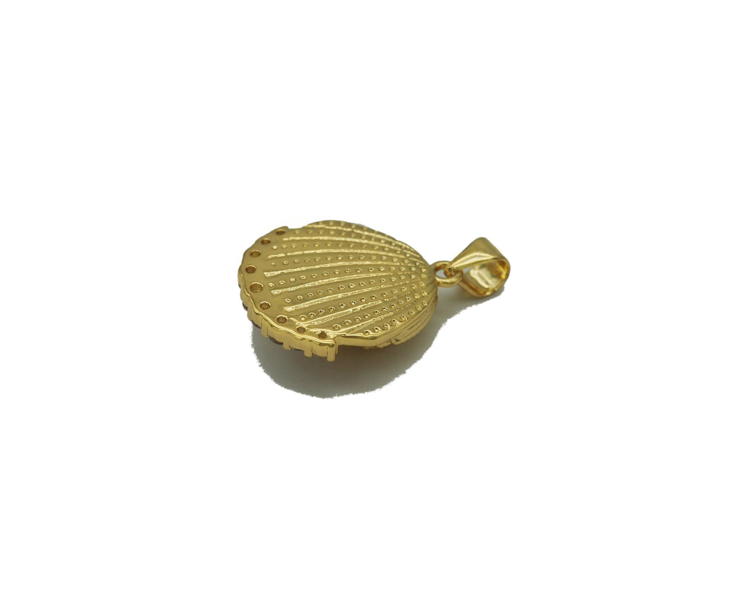CZ Pearl on Shell Charm, Sku#LK642