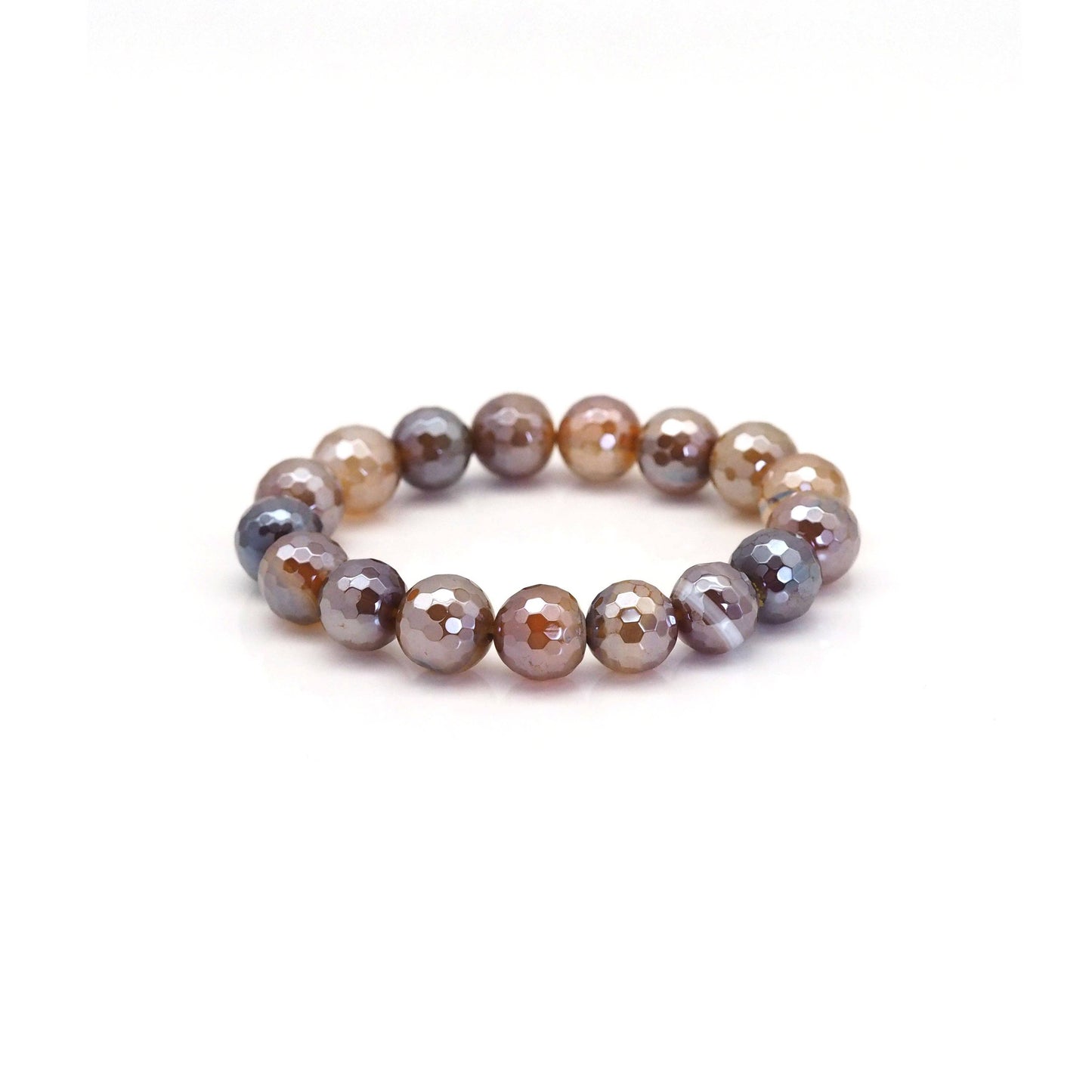 Mystic Brown Banded Agate Stretchy Bracelet, 8mm/10mm/12mm,EF397