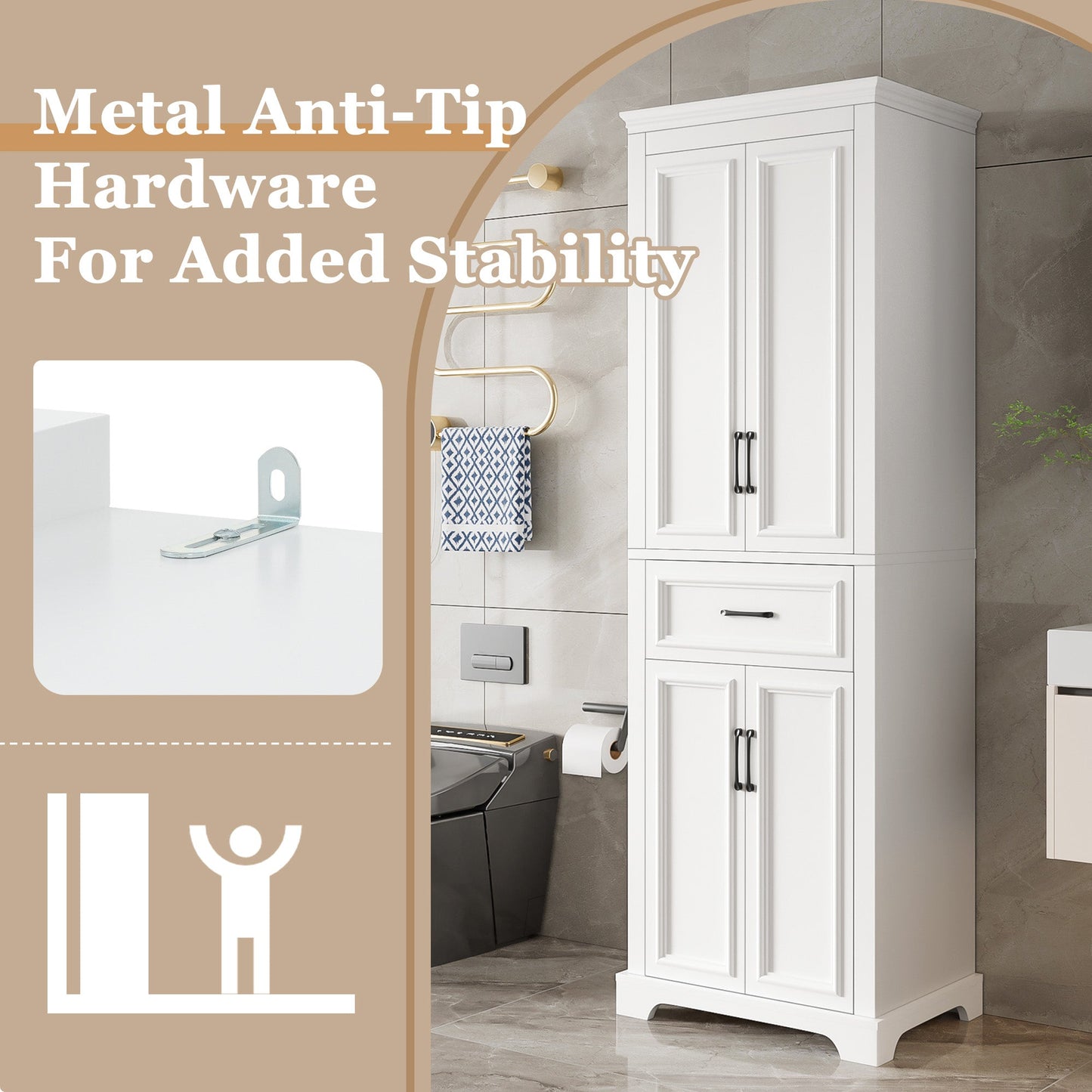 70.8" Freestanding Bathroom Vanity with Modern Elegant Design