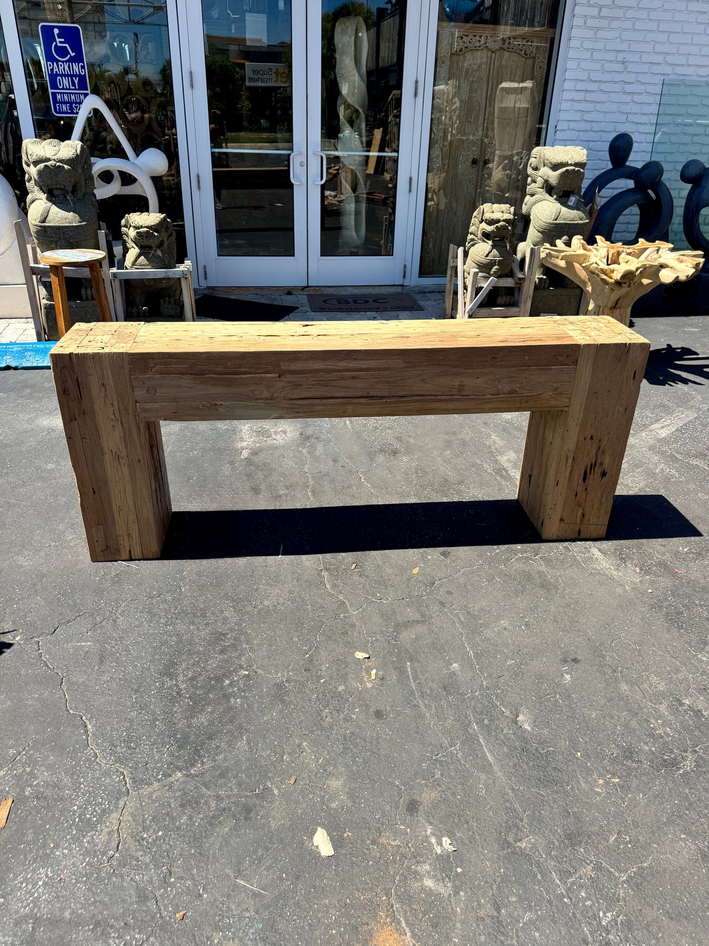 Recycled Teak Block Console 200 Cm