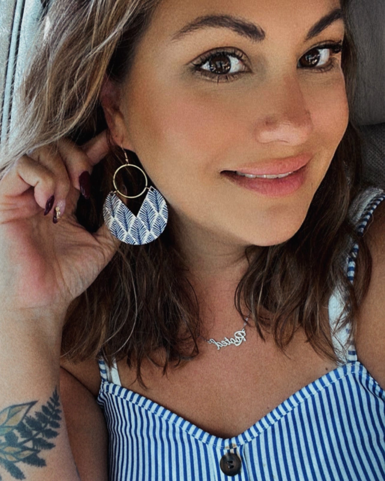Indigo Fern Earrings