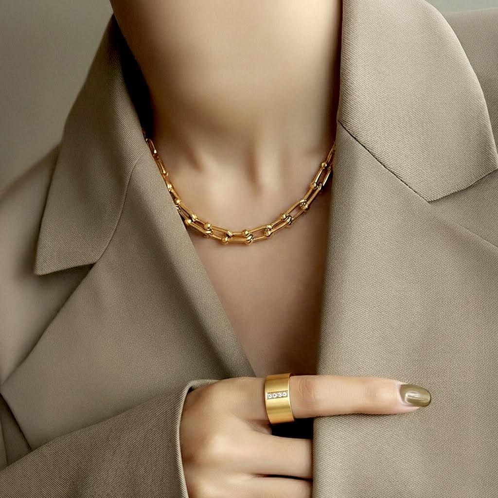 RG223G B.Tiff 4-Stone Gold Wide Ring [Wide Band]