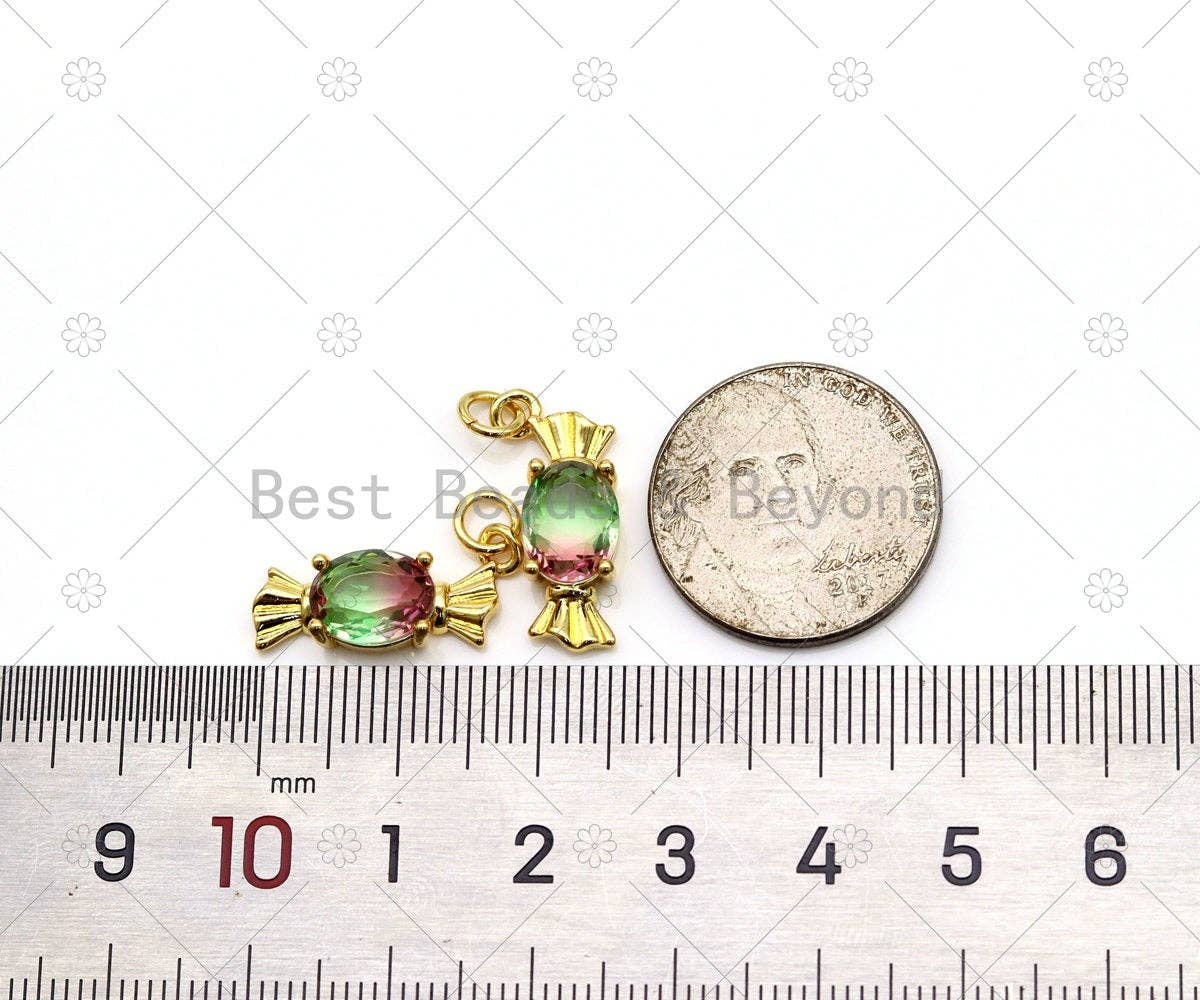 Multicolor Candies Shape Pendant, 18K Gold Filled Candy Charm, Necklace Bracelet Charm Pendant,Sku#LK506