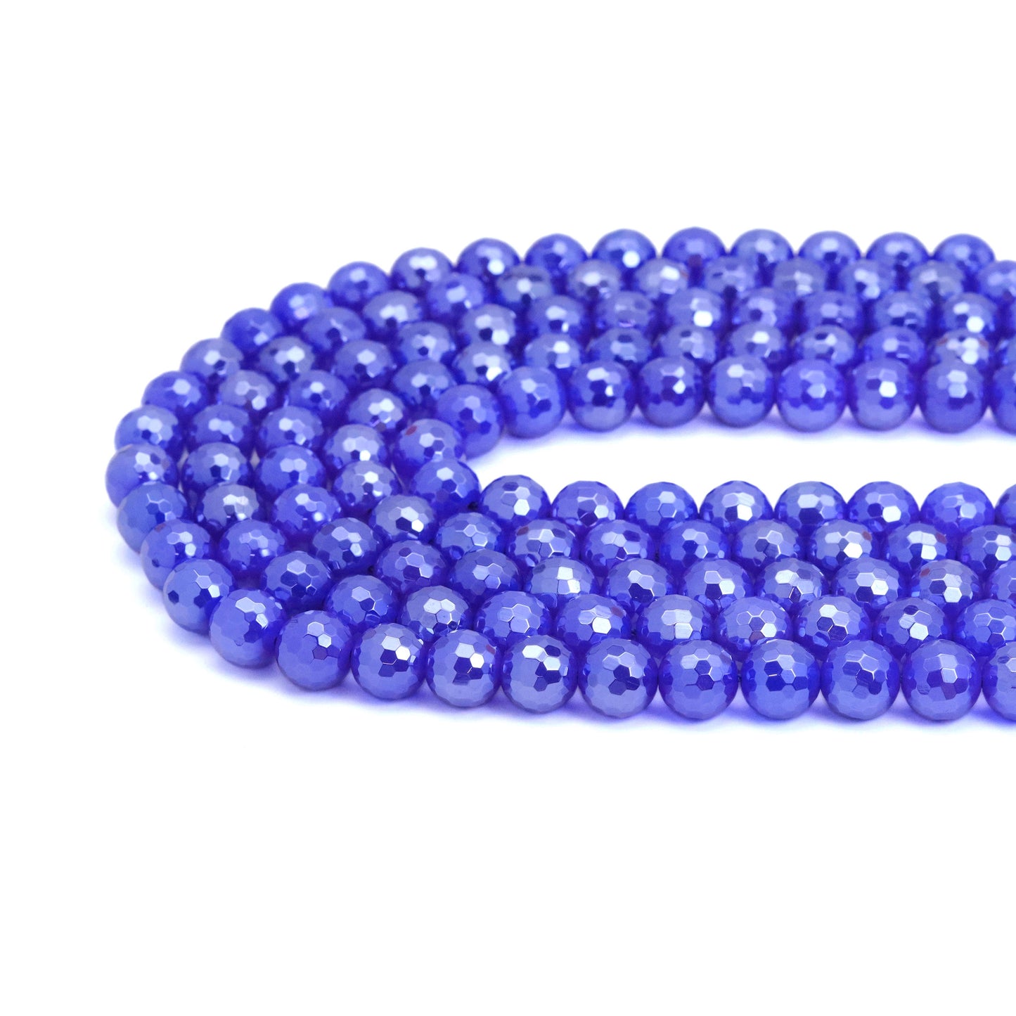 Mystic Plated Faceted Blue Agate beads, u363