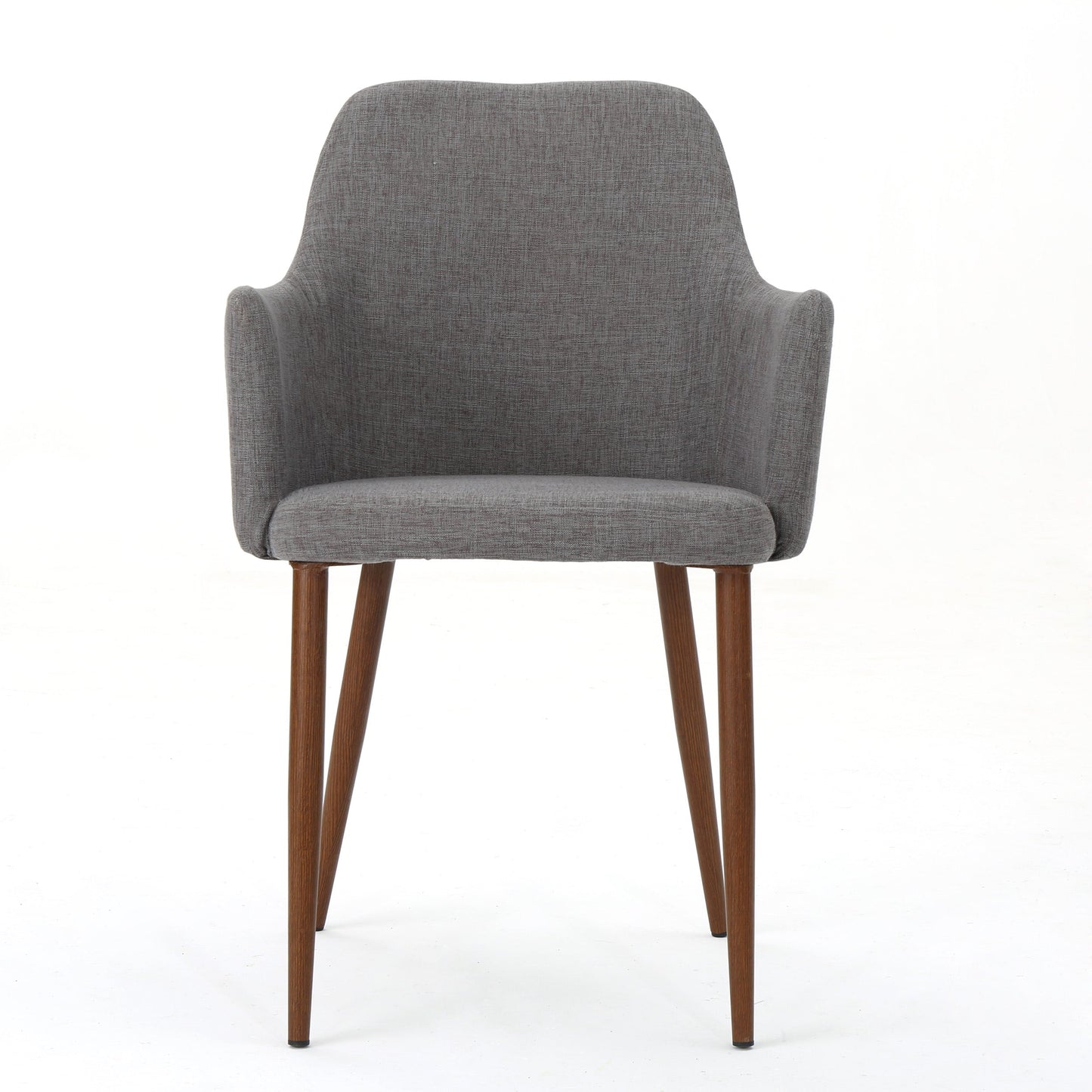 Mid Century Modern Fabric Upholstered Dining Chairs - Set of 2
