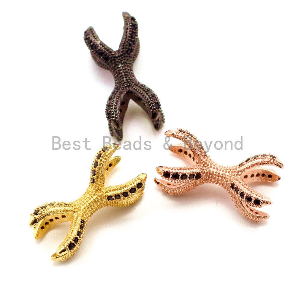 Black CZ Micro Pave Eagle Claw Connector Beads, Game Of Thrones Jewelry, Bracelet Charm, Dragon claw, 10x24mm, sku#G162