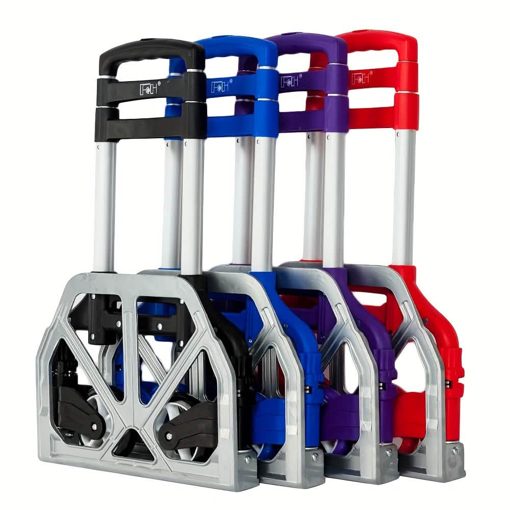 Diable chariot pliant en aluminium – Capacité 75 kg, léger et portable