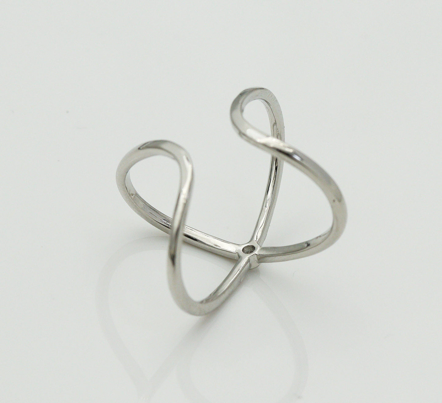 CZ Cross Adjustable Ring, Sku#B185