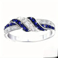 Bague Infinity Love en oxyde de zirconium bleu scintillant – Argent sterling 925