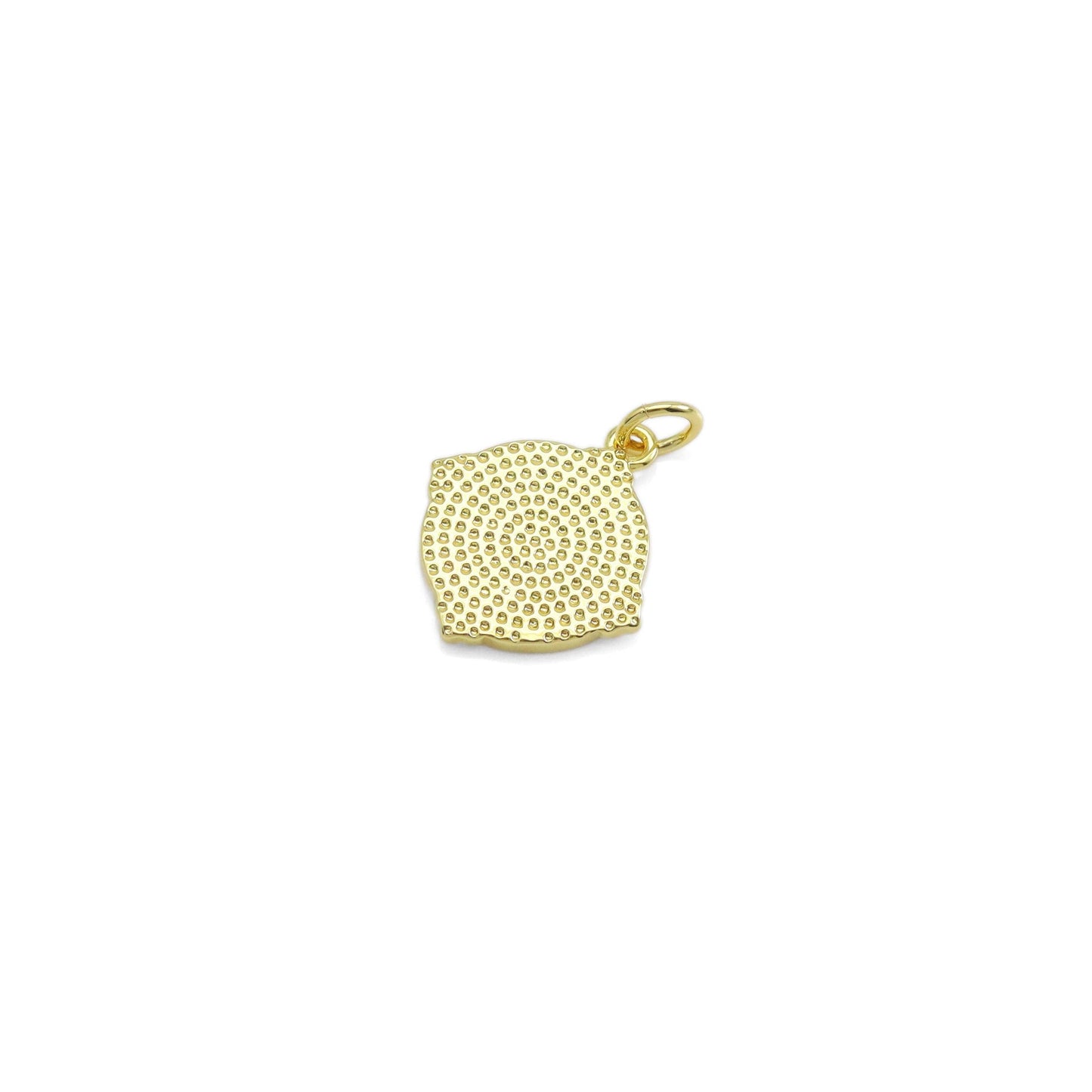 Gold Silver Embossment Cross Medalla Charm, Sku#Z1477