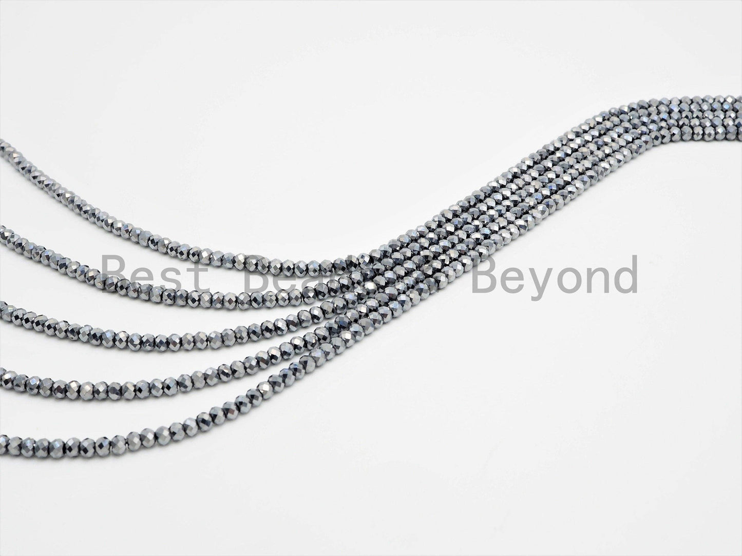 Quality Gray Rondelle Tera Hertz Beads,1x2/3x4/3x5/5x8mm Rondelle Faceted Beads, Bright Gray Beads,15inch strand,SKU#U376