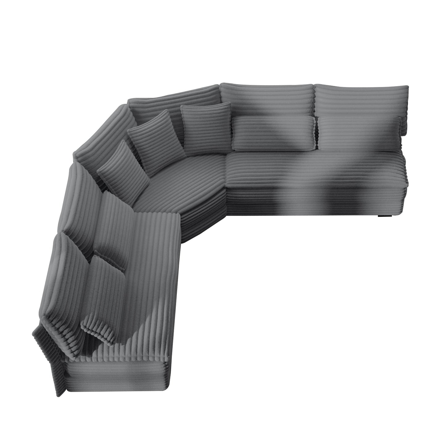 5-Seater L-Shaped Sectional Sofa with Curved Corner