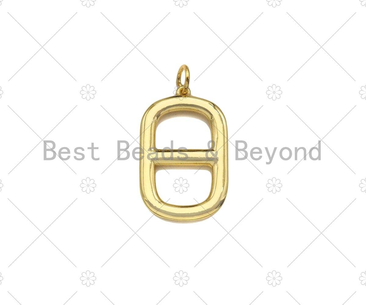 High Polished Can pull Ring Oval Shape Pendant,Dainty Gold/Silver/Rose Gold Charm, Necklace Bracelet Charm Pendant,24x14mm,Sku#Y428