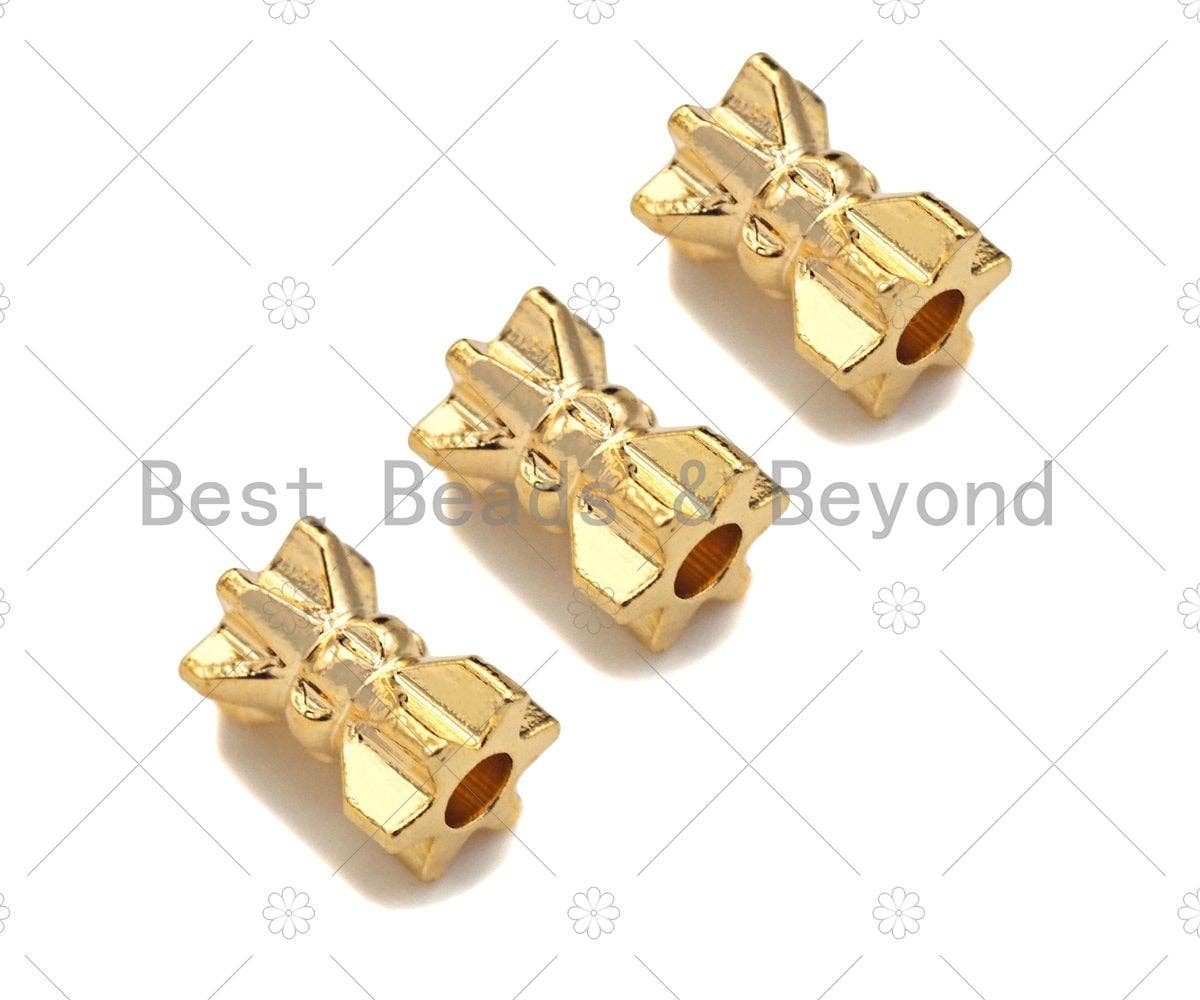 14K Gold High Polished Drum Shape Spacer Beads, Cylinder Beads, Men's Jewelry Findings, Bracelet Necklace Beads,4x5mm, Sku#ZX10