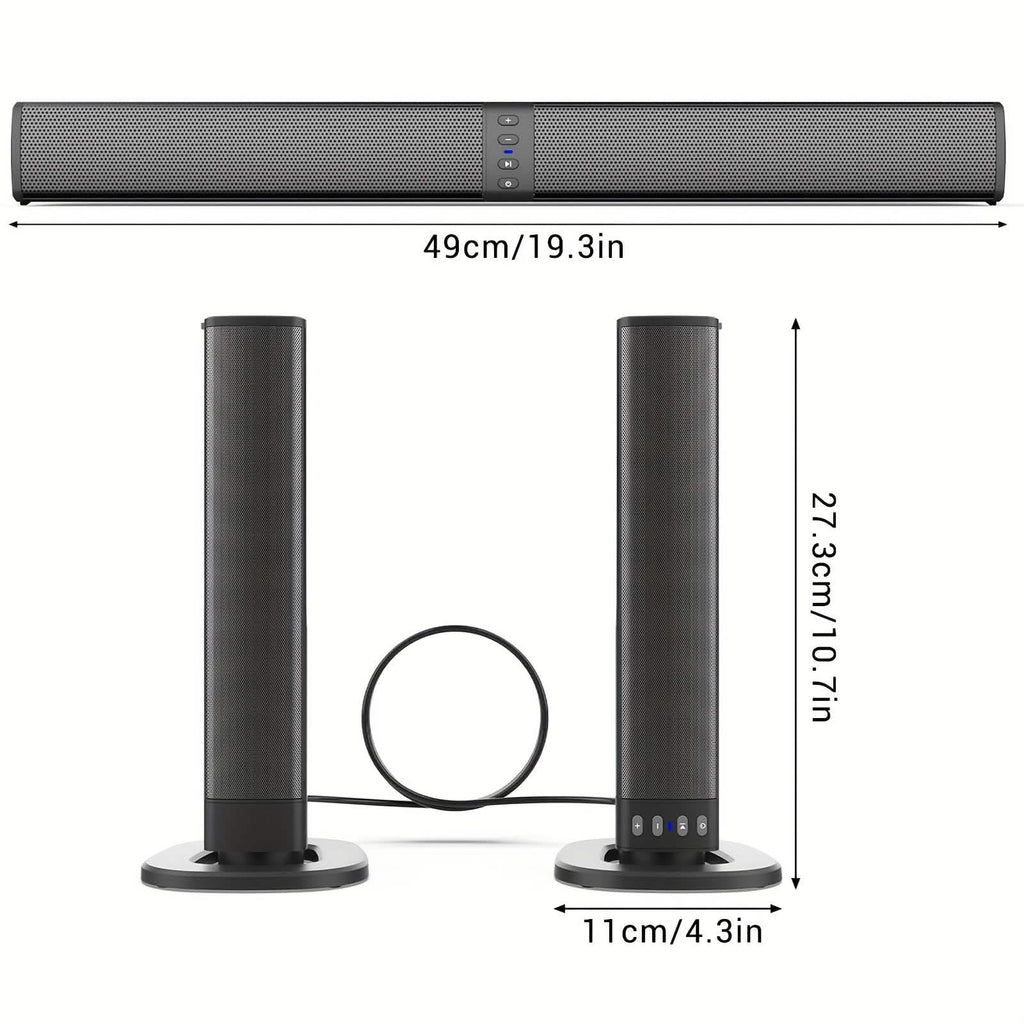 Barre de son sans fil pour TV – Haut-parleur Bluetooth détachable 2 en 1