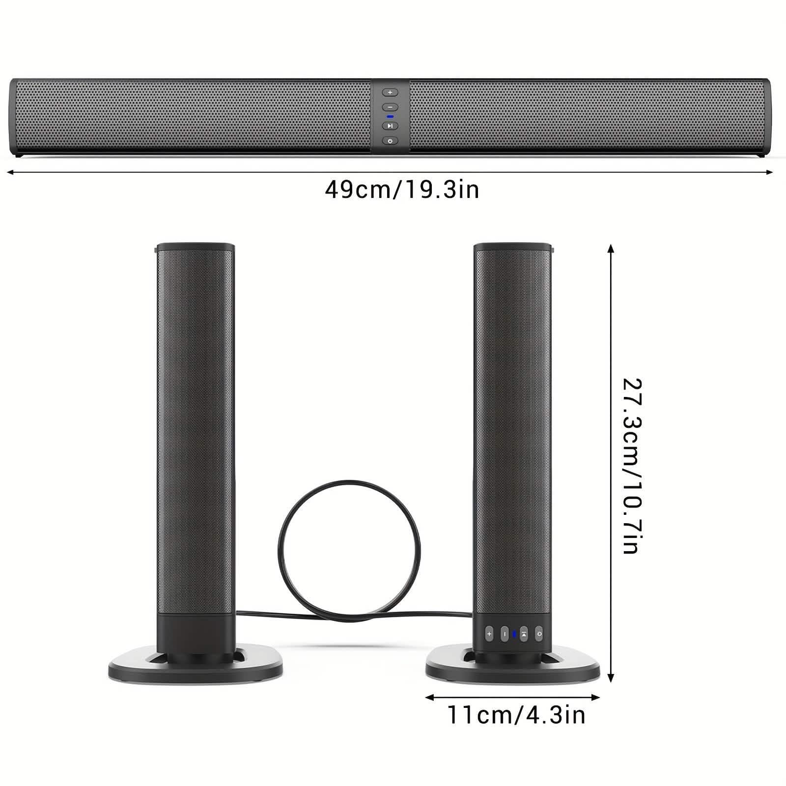 Barre de son sans fil pour TV – Haut-parleur Bluetooth détachable 2 en 1