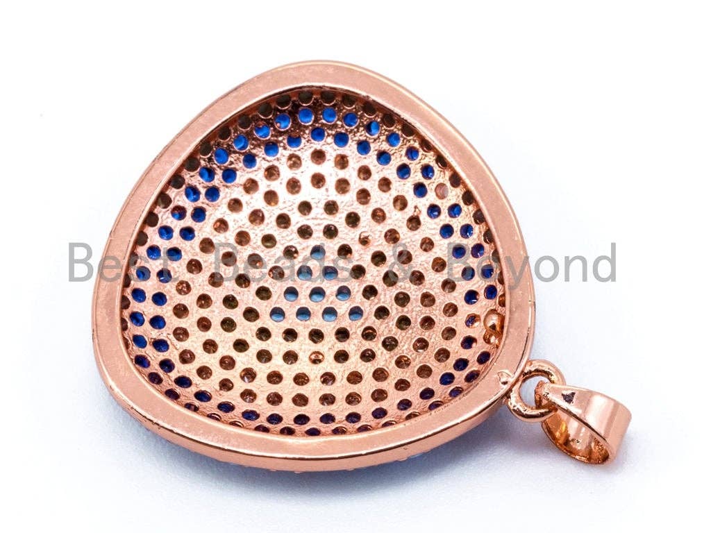 CZ Turquoise Cobalt Gold Micro Pave Trillian Pendant/Charm, sku#L49