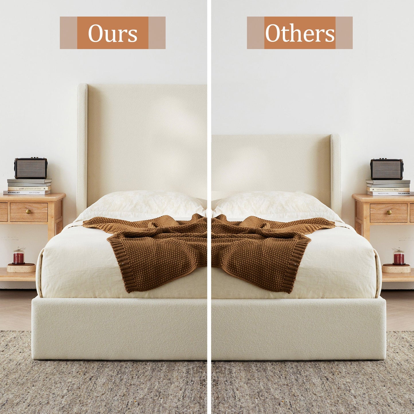 Carmen Upholstered Wingback Bed Frame
