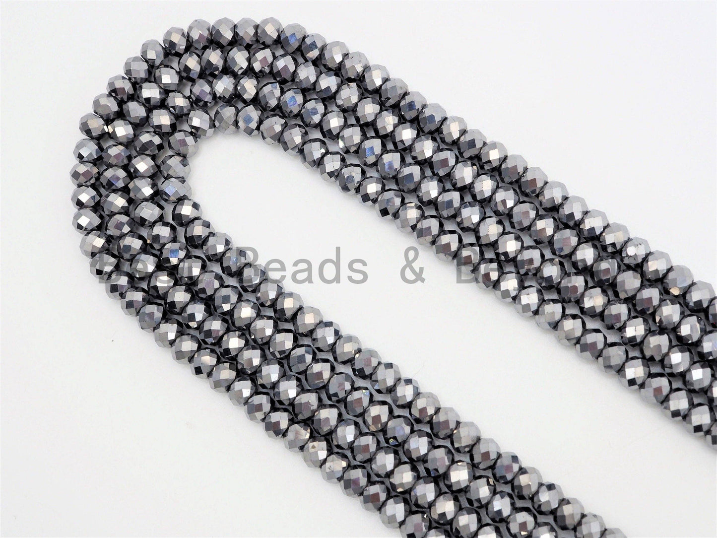 Quality Gray Rondelle Tera Hertz Beads,1x2/3x4/3x5/5x8mm Rondelle Faceted Beads, Bright Gray Beads,15inch strand,SKU#U376