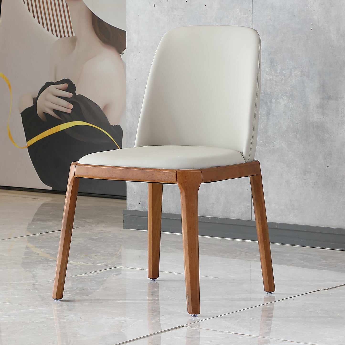 Modern PU Leather Dining Chairs Set of 2